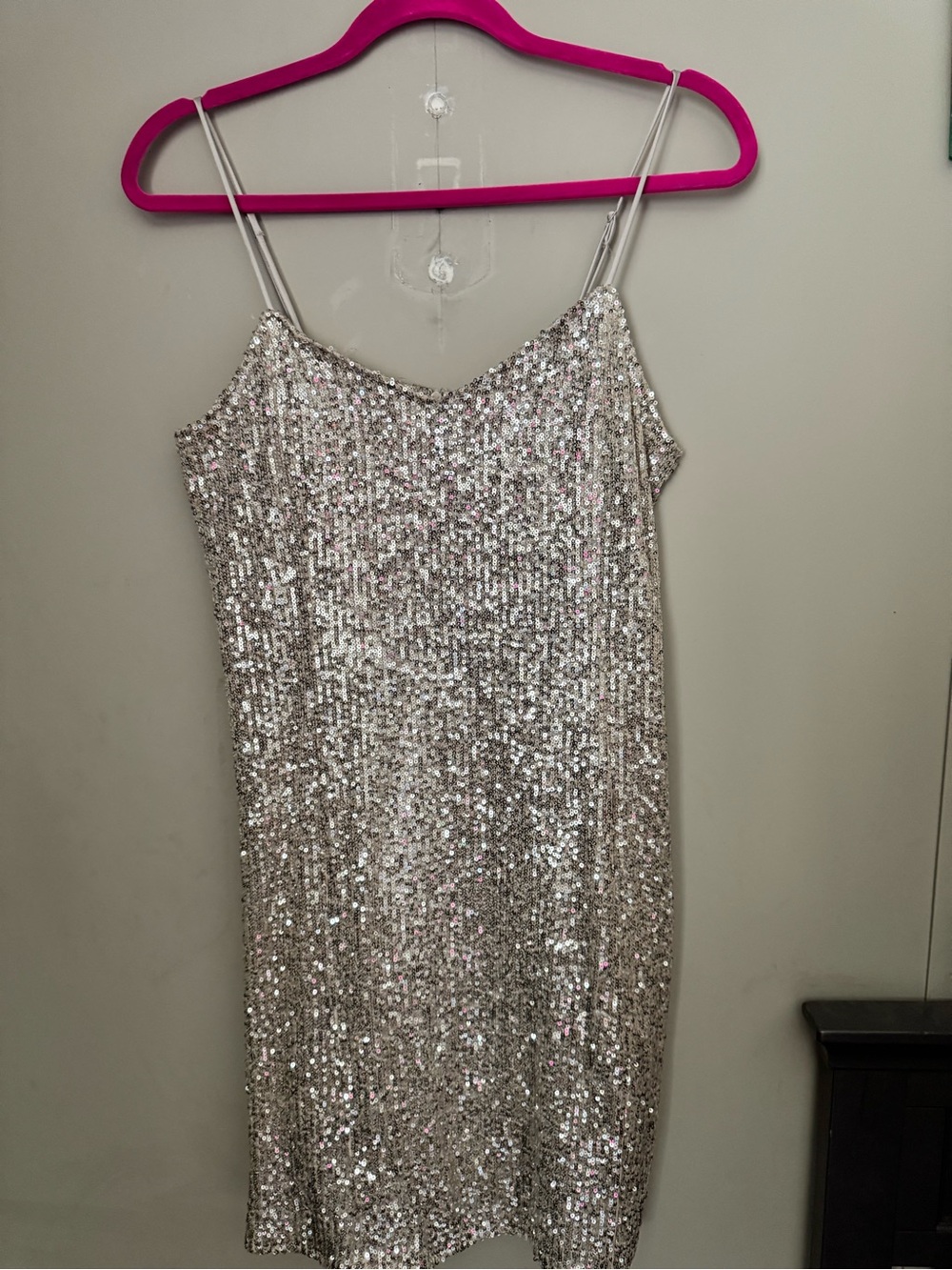 Worthington Silver Sequin Slip Dress